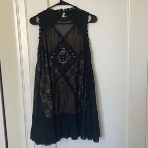 Free people dress beige and black size medium